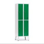 Armário vestiário de 4 cacifos sobrepostos - 1900x600x500 mm - Cores Variadas