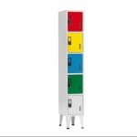Armário vestiário de 5 cacifos sobrepostos - 1900x300x500 mm - Cores Variadas