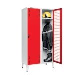 Armário vestiário de 2 cacifos duplo modelo bombeiro - 2080x1000x550 mm - Cores Variadas