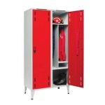 Armário vestiário de 2 cacifos modelo bombeiro - 2080x1000x550 mm - Cores Variadas