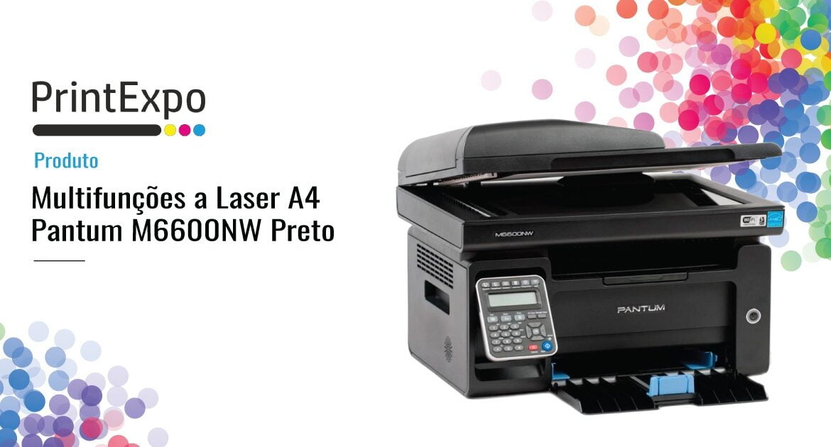 Impressora Multifunções a Laser A4 Pantum M6600NW Preto - PrintExpo