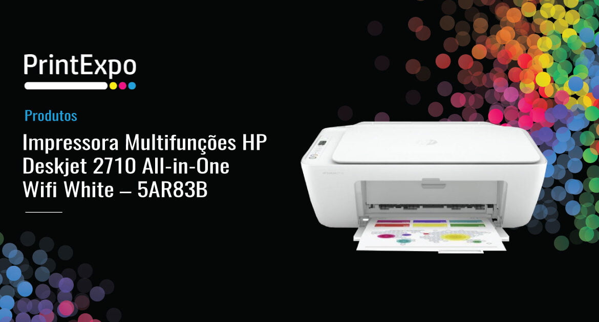 Impressora Multifunções HP Deskjet 2710 All-in-One Wifi White – 5AR83B